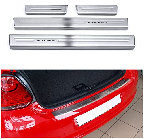 tuning-art 838-624R Ladekantenschutz und Einstiegsleisten passend für VW Polo 5 6R 6C 5-Türer 2009-2014