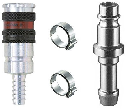 Auprotec®, set di innesti rapidi ad aria compressa, con giunti di sicurezza maschio e femmina standard Würth