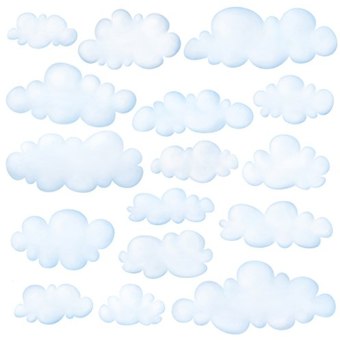 Decowall DW-1702 Wolken im Himmel Wandtattoo Wandsticker Wandaufkleber Wanddeko für Wohnzimmer Schlafzimmer Kinderzimmer