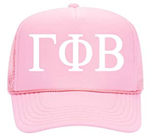 Gamma Phi Beta Sorority Trucker Hat - Gamma Phi Baseball Caps - GPhi Gifts, Braun, Rosa, Kaugummi, Einheitsgröße