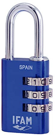 IFAM Col Combi 30 Candado de combinación, Azul Rey, 30 mm