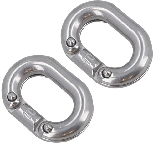 2 x 10mm chaîne maillon de jonction en acier inoxydable de qualité Marine Manille Split DK72