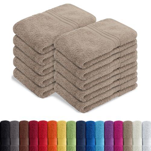 AR Line 10er Pack Gästetücher/Gästehandtücher 30x50 cm 100% Baumwolle 500 g/m², in Farbe: Sand