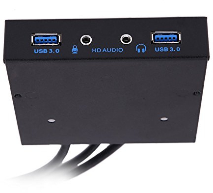 Amazingdeal365 3.5Inch 20Pin to 2 USB 3.0 Ports HUB HD Audio PC Floppy Expansion Front Panel Data Transfer Rate Up to 5Gbps Plug&Play