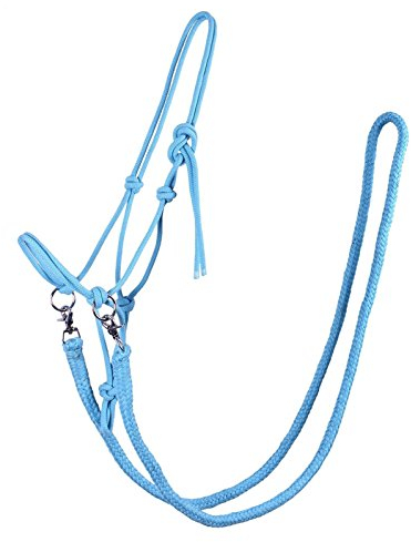 QHP Knotenhalfter mit Zügeln aus robustem Seil in 10 mm Stärke, verschiedenen Größen