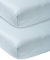 Meyco Baby Uni Spannbettlaken 2er Pack für das Kinderbett (Bettlaken mit weicher Jersey-Qualität, aus 100% Baumwolle, perfekte Passform durch Rundum-Gummizug, atmungsaktiv, Maße: 60 x 120cm), Hellblau