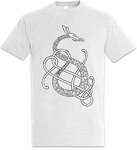 Urban Backwoods Norse Snake Dragon Herren T-Shirt Grau Größe XL