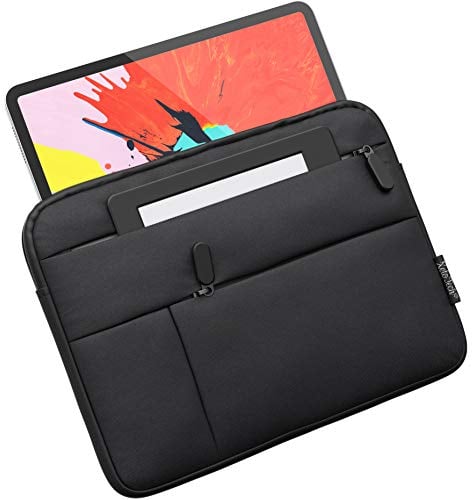 XeloTech Tasche kompatibel mit 9-11 Zoll Tablets wie iPad Pro 11 Zoll, iPad 10.9 2022, iPad 10.5, 9.7 - Elegantes klassisches Design - Schwarz