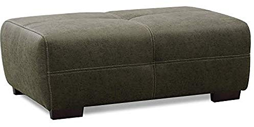 CAVADORE Hocker Mavericco / XXL-Fußbank, Sitzhocker, Polsterbank in Lederoptik / Modernes Design / Passend zu Big Sofa und Ecksofa Mavericco / 108 x 71 x 41 / Dunkelgrün