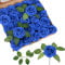 Künstliche Rosen Blumen Blaue Rosen mit verstellbaren Stielen und Blatt 25 Stück Königsblau Schaumrosen Dekoration DIY für Hochzeitssträuße Arrangement Home Dekor Geburtstagsfeier Dekoration