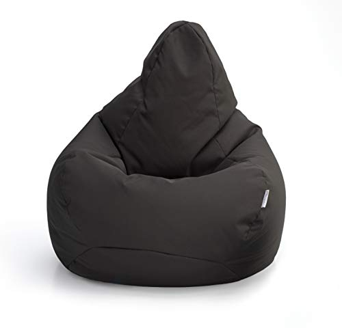 Loft 25 Gaming Sitzsack Outdoor | Gaming Sessel für den Innenbereich des Wohnzimmers im Freien | Wasserbeständig | Ergonomisches Design zur Körperunterstützung | Langlebig (Dunkelgrau, Sitzsack)