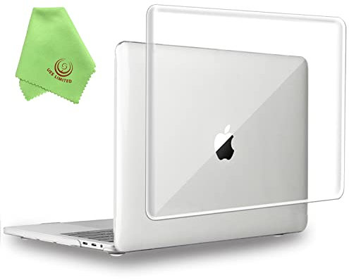UESWILL MacBook Pro 13 inch M1 M2 Case 2024 2023 2022-2016 Release A2338 A2289 A2251 A2159 A1989 A1706 A1708, Transparent Glossy Hard Shell Case Cover, Crystal Clear