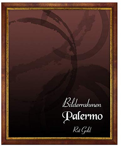 BIRAPA Palermo Bilderrahmen 30x42 cm Rot Gold - Goldener Bilderrahmen, Bilderrahmen Antik, Bilderrahmen Vintage