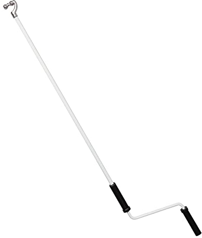 Kurbelstange für Markisen | Stahl | weiß (RAL 9010) | Griffhülse Kunststoff schwarz | Kugelhaken | Länge 1000 mm - 1800 mm (1400 mm)