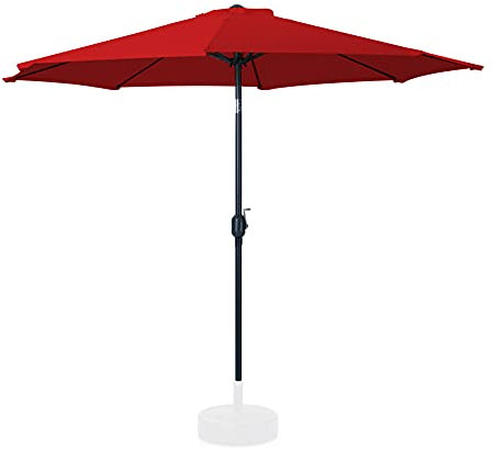 Parasol Droit Octogonal Ø270cm de Plage - Parasol Droit avec Mat Central 2.70M Rouge en Acier Traité - Parasol Plage, Balcon et Terrasse ( Pied de Parasol Non Inclus )