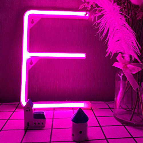 Rosa E Neon Buchstaben Licht Zeichen Alphabet A-Z an Wand Marquee Nachtlampen Neon Buchstaben Lampen LED Mädchen Nachtlicht Beleuchtung Wörter Für Geburtstag Hochzeit Party Bar Schlafzimmer Wandbehan