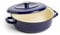 Merten & Storck German Enameled Iron, Shallow Round 26 cm/3.8 Litre Dutch Oven with Lid, Induction, Cobalt Blue