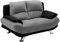 Vente-unique - Canapé 2 Places en Microfibre MUSKO - Bicolore Gris et Noir