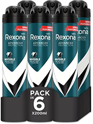 Rexona Invisible Black & White Deosol-Spray Advanced Protection 72h Anti-Transpirant für Herren, 200 ml, 6 Stück