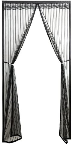 Timizi Tende Zanzariere Magnetiche 70x200cm, Super Silenzioso Rete Zanzariere su Misura Anti Insetti Mosche Zanzare, per Porte d'Ingresso, Finestra. - Nero