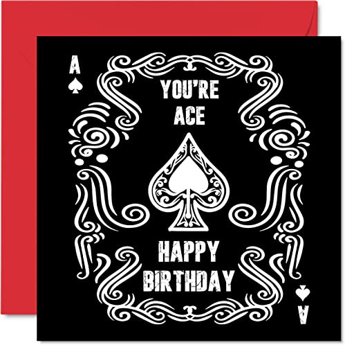 Fun Birthday Cards for Women and Men, You're Ace of Spades | Awesome Birthday Card for Mum or Dad Brother Sister Son Daughter Friend Colleague Nan Grandad