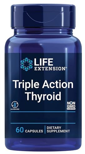 Life Extension, Thyroid Support Complex, 60 glutenfreie Kapseln, 175mcg Jod & 100mg L-Tyrosin je Dosis, Sojafrei, GMO frei, Geschmacksneutral