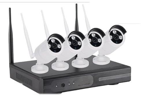 Generico KIT VIDEOSORVEGLIANZA IP WIRELESS WIFI NVR 4 CH 4 TELECAMERE BULLET IR-CUT 2MP DA ESTERNO IP66
