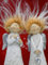 Pommerntraum ® | 2-er Set verrückte Engel Schutzengel Guardian Angels Weihnachtsengel Weihnachtsfiguren Dekorationsfiguren Schreibtischfiguren NORMAL KANN JEDER (2-er Set - 18 cm)