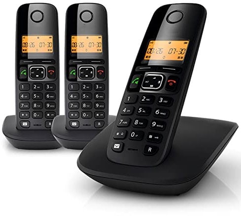 telephone 2.4G Digital Home Cordless Phone,50 Phone Storage, Nuisance Call Blocker, Three-way Call, Caller Identification,4 Handsets Can Be Expanded home phone (Color : Black, Size : 3pcs),Telephones