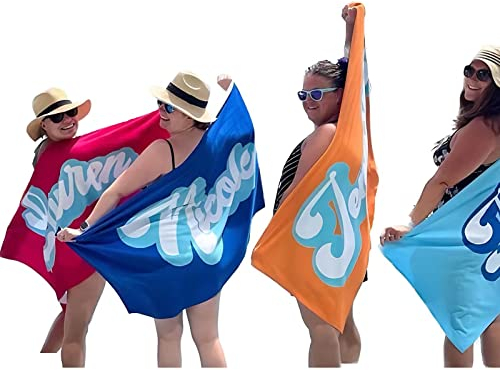 WEIYOUDP Personalisierte Badetücher Mit Namen Personalisiertes Strandtuch XXL Strandtuch Groß 100x200 Mit Namen Strandtuch Mit Namen Groß (100 x 200 cm)