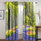 Vorhänge Blickdicht Mit Ösen 2 Set 3D Lila Blühende Pflaume Hirsch Gardinen Blickdichte, Vorhang, Drucken Curtains Schlafzimmer Wohnzimmer Deko 200x160 cm Verdunklungsgardine Verdunklungsvorhänge