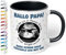 Werdender Papa Tasse Idee Schwangerschaft Verkünden – Keramiktasse mit Ultraschallbild personalisiert „Hallo Papa! Noch bin ich in Mamas Bauch“ – Geschenk Vater Baby Ultraschall-Bild (Schwarz)