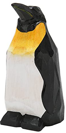 LetCart Hölzerne Pinguin-Statue, Niedliches, Lebendiges Bild, Handbemalt, Poliert, Exquisite Pinguin-Figur, Pinguin-Dekoration Für Esstisch, Büro, Café, Bar