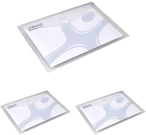 Rexel 2101660 Dokumententaschen Ice (A4) 5 Stück transparent klar (Packung mit 3)