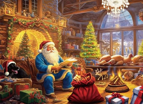 Weihnachts-Puzzle für Erwachsene 500 Teile Weihnachtsmann 52 x 38 cm Weihnachts-Puzzles für Erwachsene 500 Teile Weihnachts-Puzzles für Erwachsene