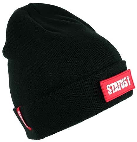Status1 Unisex Beanie mit Klett und Wechselpatch | Feuerwehr | Rettungsdienst | Gruppenführer | Zugführer | THW | Polizei | Strickmütze | Wintermütze | Lebensretter Patch