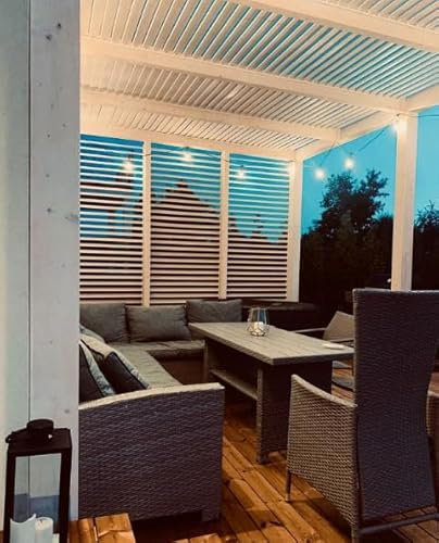 SAM KIT Mécanisme pour pergola bioclimatique, Brise-Vue/Vent, persienne, carport, tonnelle et Autres aménagements extérieurs, Compatible Lames orientables 20mm, Blanc