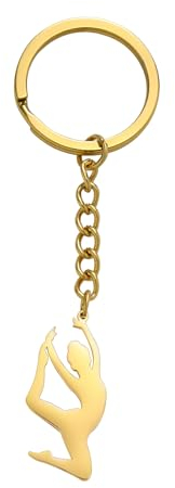 Amaxer Gymnastik Schlüsselanhänger Gymnastik Geschenke Herz Gymnastik Schmuck Inspirational Gymnastik Team Geschenke Kette Schlüsselanhänger (Gymnastik Stil 9-G)
