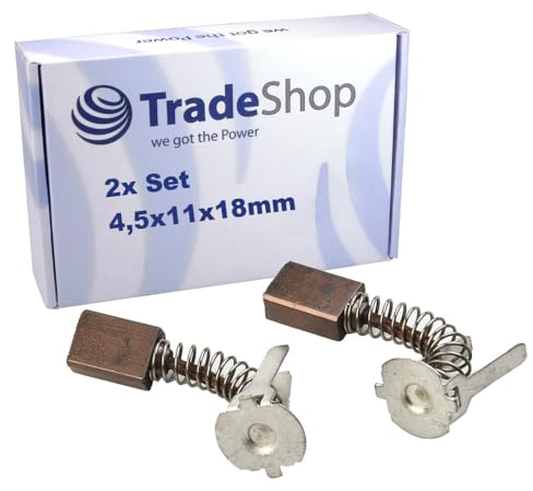 2x Trade-Shop Bronze Motorkohlen Kohlebürsten 4,5x8x11mm kompatibel mit Bosch GSB 140-LI, GSB 180-LI, GSR 18V-21, GSB 18V-21 Bohrschrauber