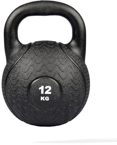 Matchu Sports | Kettlebell | 4, 8 oder 12 KG | Hochwertiges Vollgummi | Unzerstörbar | 27x20 CM | Schwarz (Kettlebell PRO - 12 KG)