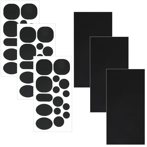 TAIANJI 6 Blatt Daunenjacke Reparaturflicken Nylon, 48 Stück Flicken Selbstklebend Wasserdicht Reparatur für Daunenjacke, Oberbekleidung (Schwarz)