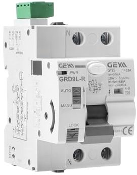 GEYA Disjoncteurs de fuite à réenclenchement automatique RCD électromagnétique (Réenclencheur AC220V+A-SI Type RCCB 2P-63A-30mA)