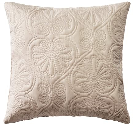 ROOM99 Leila 45 x 45 cm Zierkissenbezüg Kissenbezüg Kissenhüll Dekorative Dekokissen Wurfkissenbezug Deko Aesthetic Modern Schlafzimmer Wohnzimmer Prägemuster Beige,1 Stück