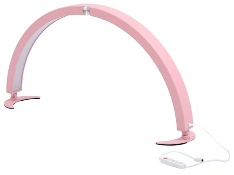 Yunseity Lampada per Unghie a Mezzaluna da 27,5 Pollici per Scrivania, Luce a LED per Estetisti da Tavolo, Luce a Mezzaluna da 3200k a 5600k 2000LM, Luce Ad Arco per Salone di Bellezza