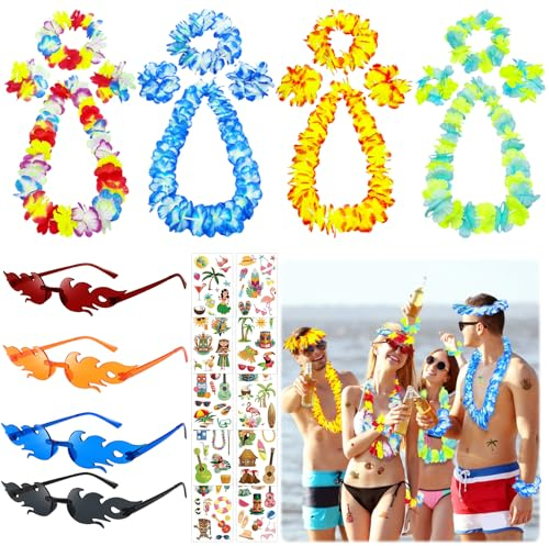 TZQFROCE Hawaii Deko Flammen Sonnenbrille Party Brillen lustige sonnenbrille Hawaii Flammen Brillen Feuer Sonnenbrillen für Maskerade Party Dekoration
