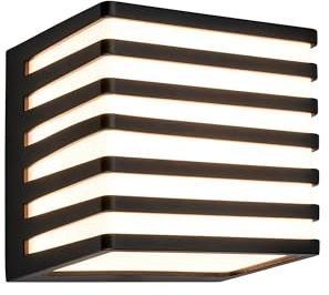 TELEFUNKEN - LED Wandleuchte Aussen mit Spritzwasser- und Staubschutz, warmweiße Lichtfarbe, 10 Watt, 800 Lumen, Aussenlampe, Wandlampe, LED Strahler, Außenbeleuchtung, 11x11x11 cm, Schwarz