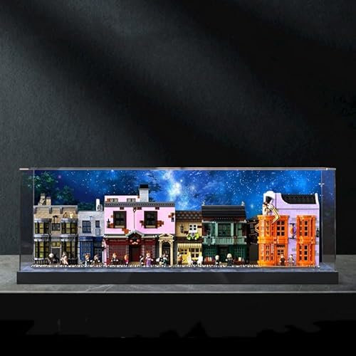 FYHCY Acryl-Vitrine für 75978 Winkelgasse, staubdichte Aufbewahrungsvitrine für 75978 Winkelgasse, Lego-Liebhaber (nur Vitrine), Größe: 110 x 25 x 35 cm D
