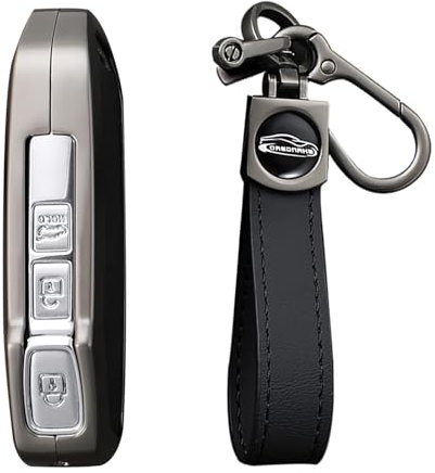 KUNIO Keyless Schlüsselhülle Passt für KIA Soul NQ5 NIRO xceed Sportage GT line Passt für kia Proceed gt Zinklegierung Schlüsseletui Schlüsselanhänger Schlüsselschutz 3/4 Tasten A Schwarz