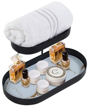 Gzsekken Cosmetic Storage Make Up Storage Organiser Metal Trays Skincare Display Dish, Vanity Organiser Cosmetic Display Cases Drawers for Lipsticks - Ideal for Bathroom, Bedroom Countertop