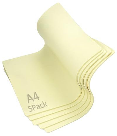 QWORK® 5 Piezas Piel Sintetica Tatuaje 3mm x 20x30cm, Piel de Práctica de Tatuaje, Doble Cara, Reutilizable y Flexible